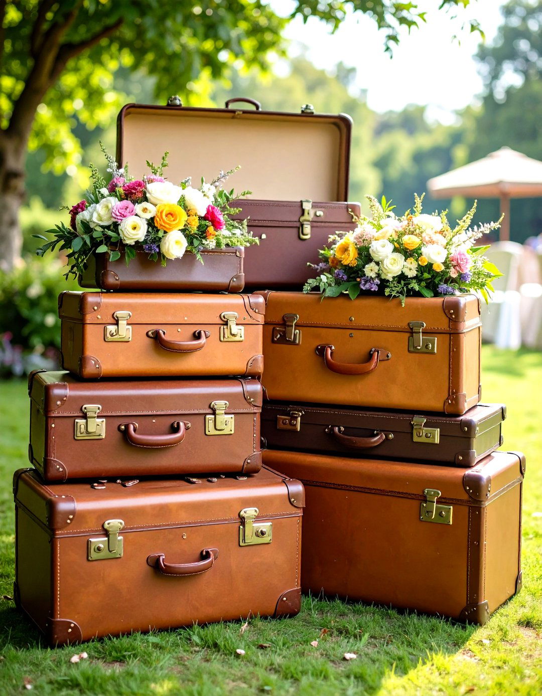 Vintage Suitcases as Decor - 20 Vintage Wedding Ideas