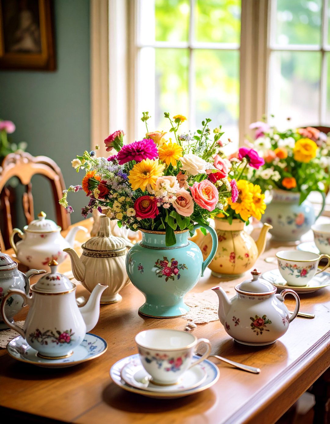 Vintage Teapot Centerpieces - 20 Centerpiece Ideas
