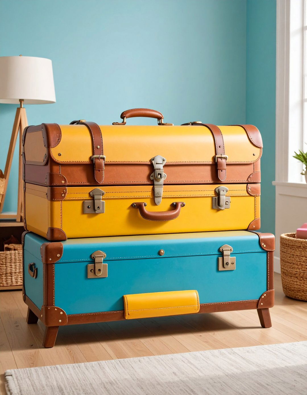 Vintage Travel Trunk Toy Chest - 20 Safari Nursery Decor Ideas