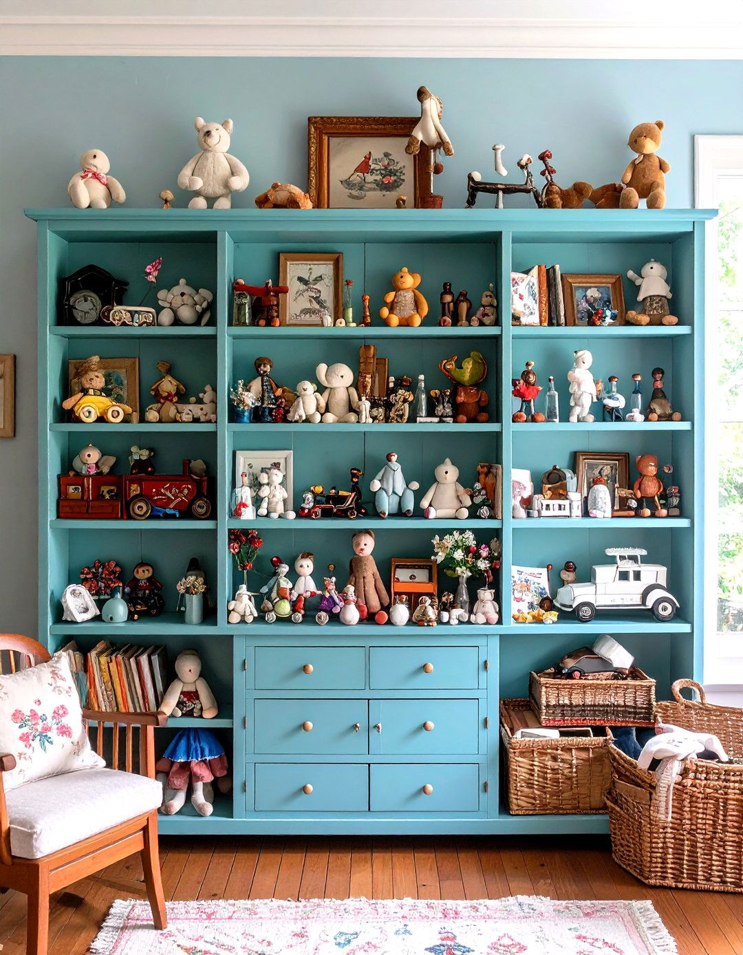 Vintage Trinket Display Shelf - 20 Vintage Nursery Ideas