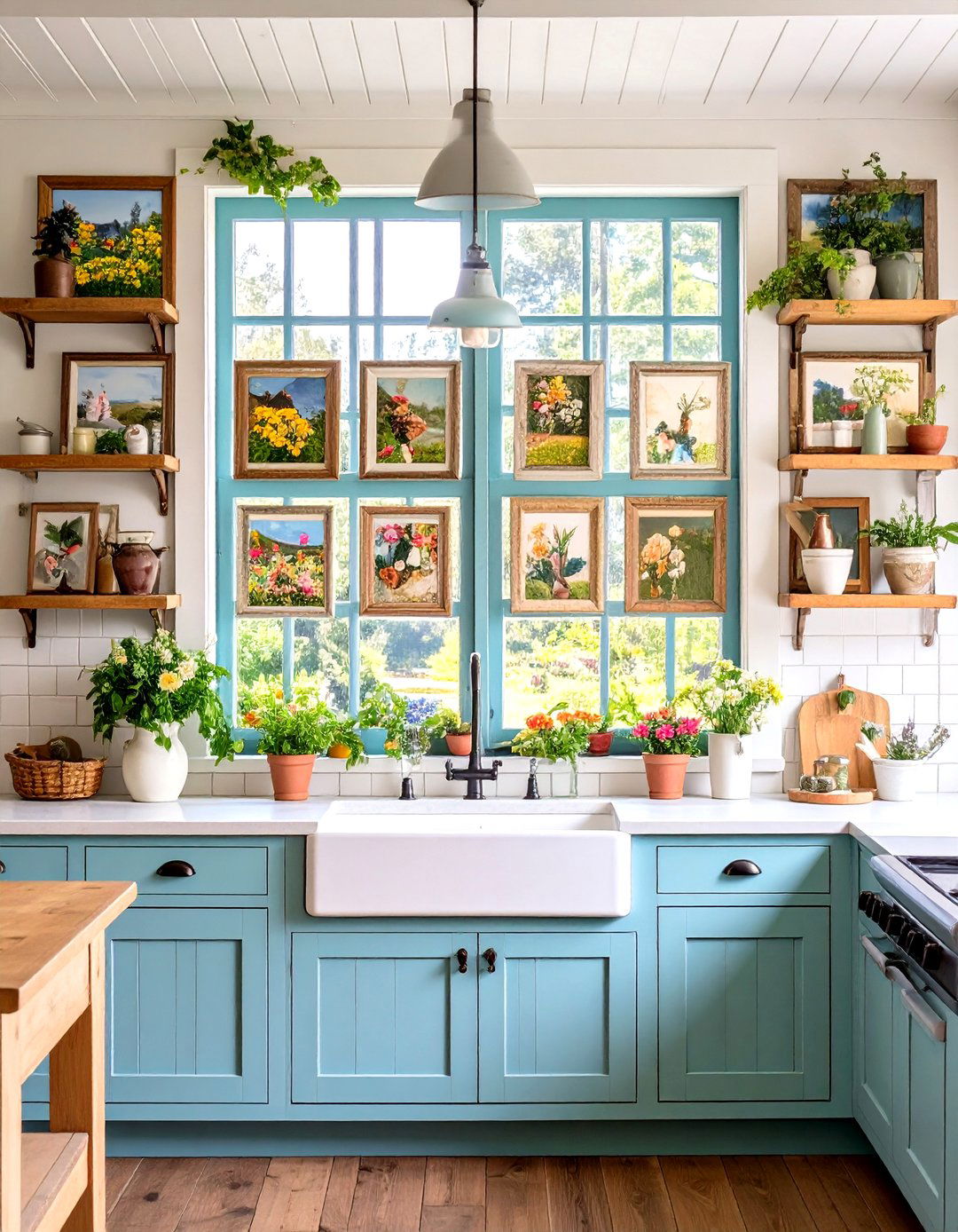 Vintage Window Frame Photo Wall - 20 Photo Wall Ideas