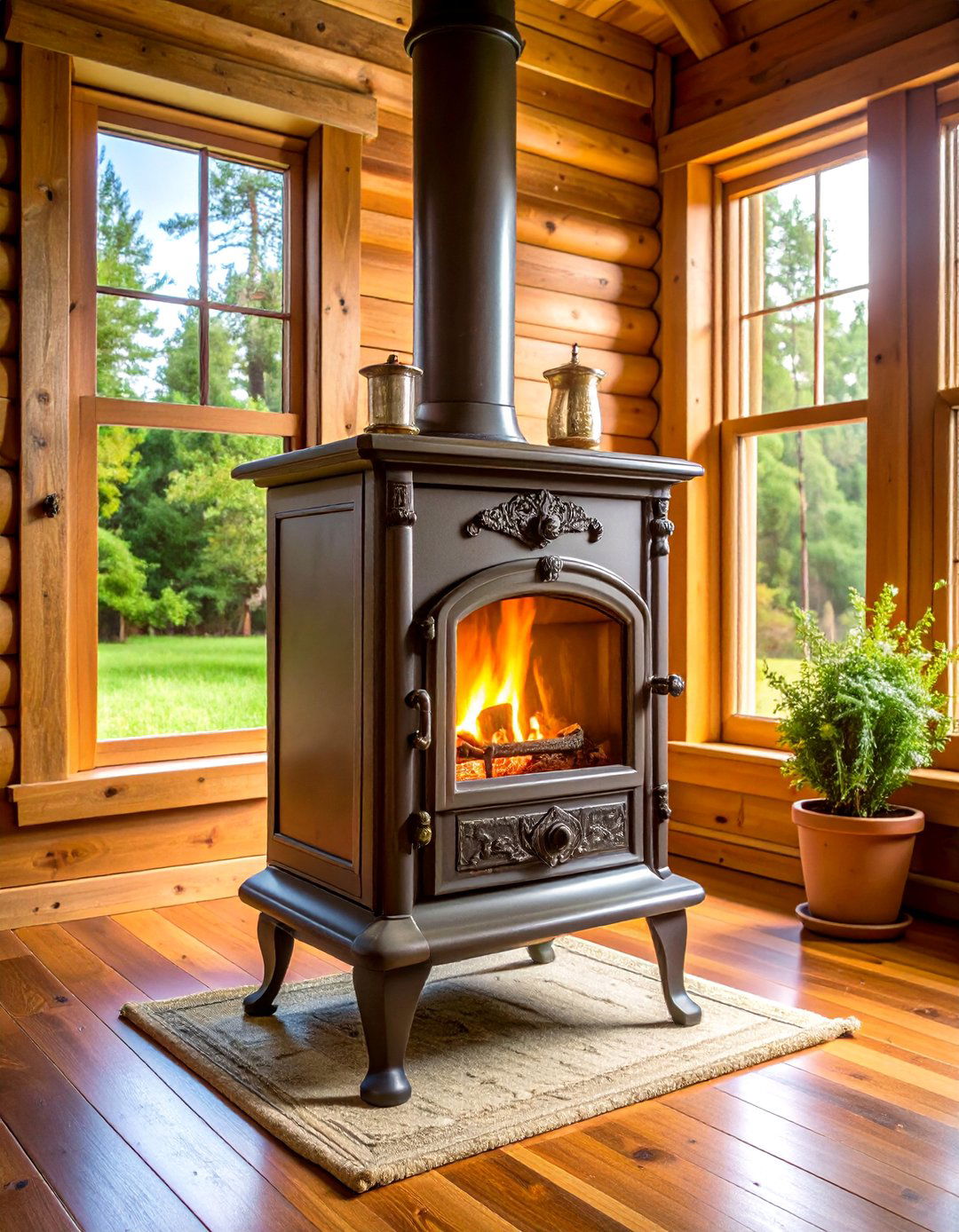 Vintage Wood Stove Cabin Fireplace Style - 20 Cabin Fireplace Ideas