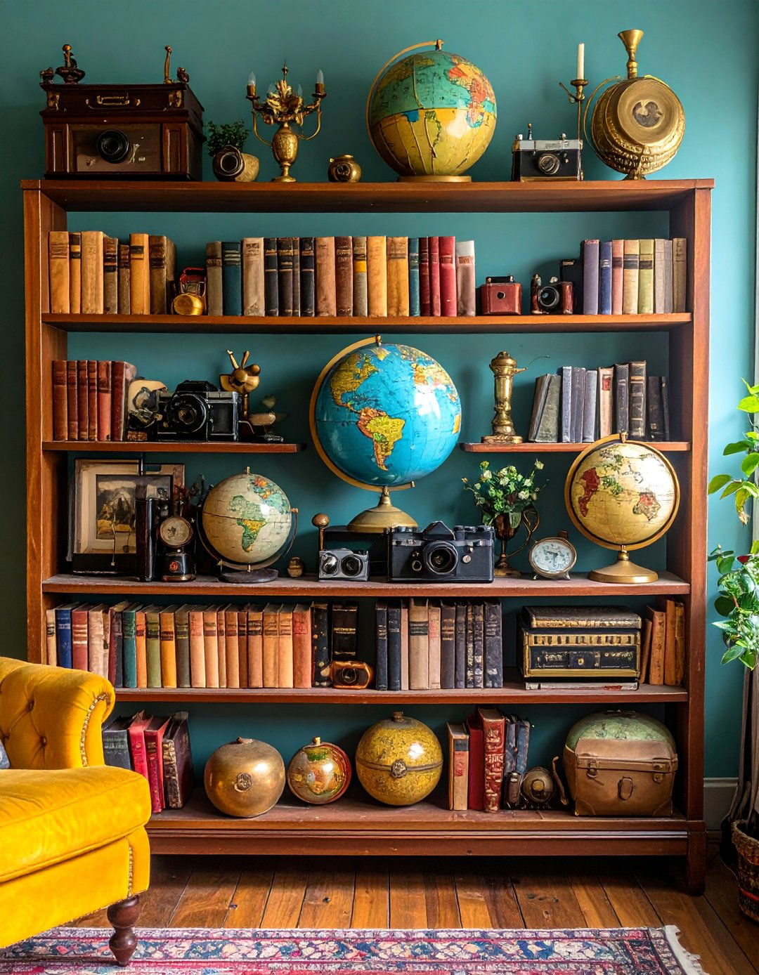 Vintage and Antique Object Displays - 20 Bookshelf Decor Ideas