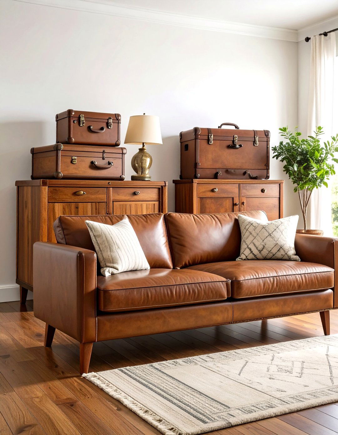 Vintage and Thrifted Finds - 20 Dark Brown Couch Living Room Ideas