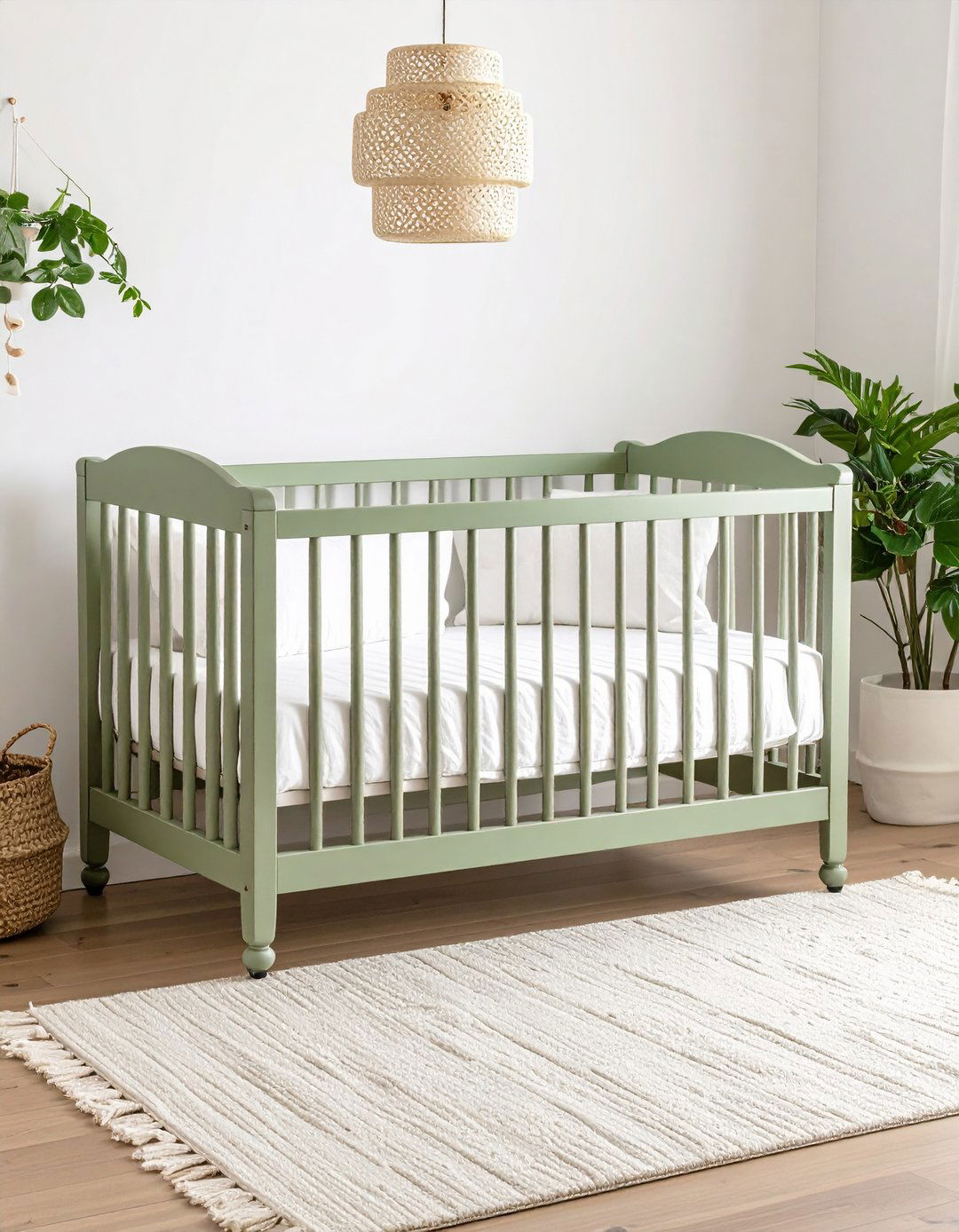 Vintage or Heirloom Crib - 20 Sage Green Nursery Ideas