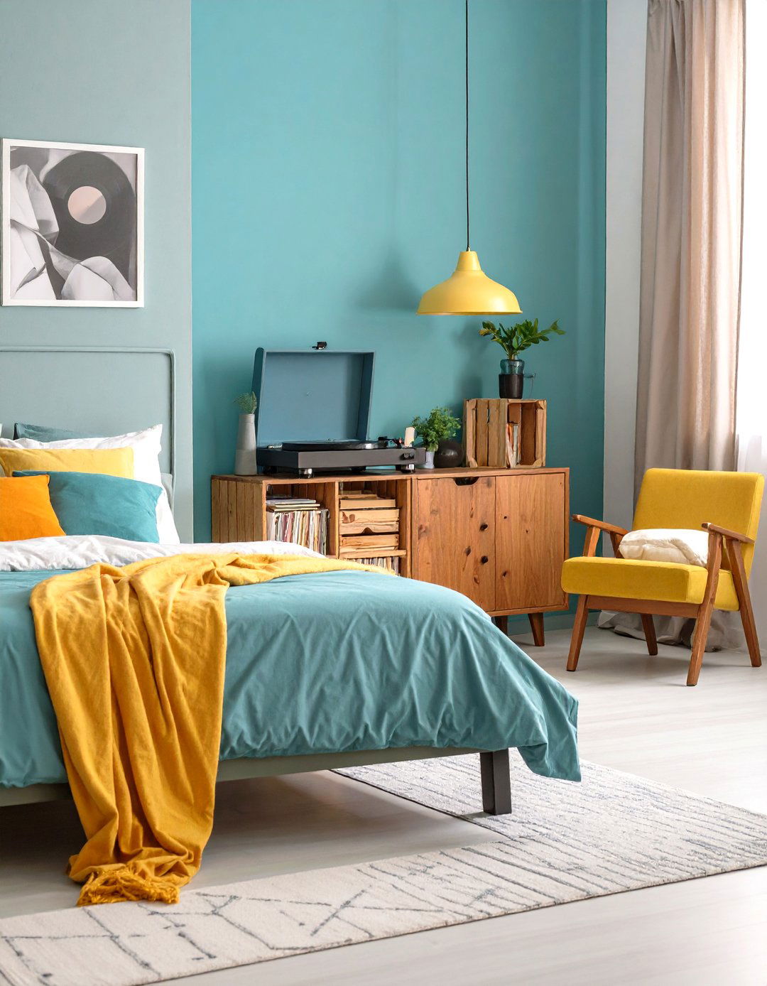 Vinyl Nook Record Player Corner in the Bedroom - 20 Hipster Bedroom Ideas