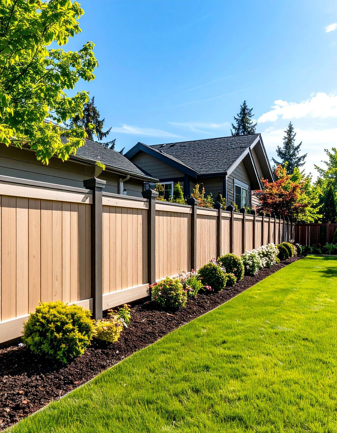 Vinyl Privacy Corner Fence with Low Maintenance - 20 Corner Fence Ideas