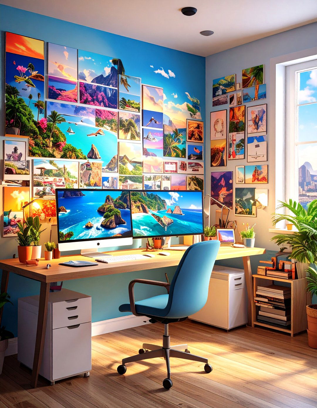 Vision Board Desktop Wallpaper for Goal Alignment - 20 Cubicle Decor Ideas