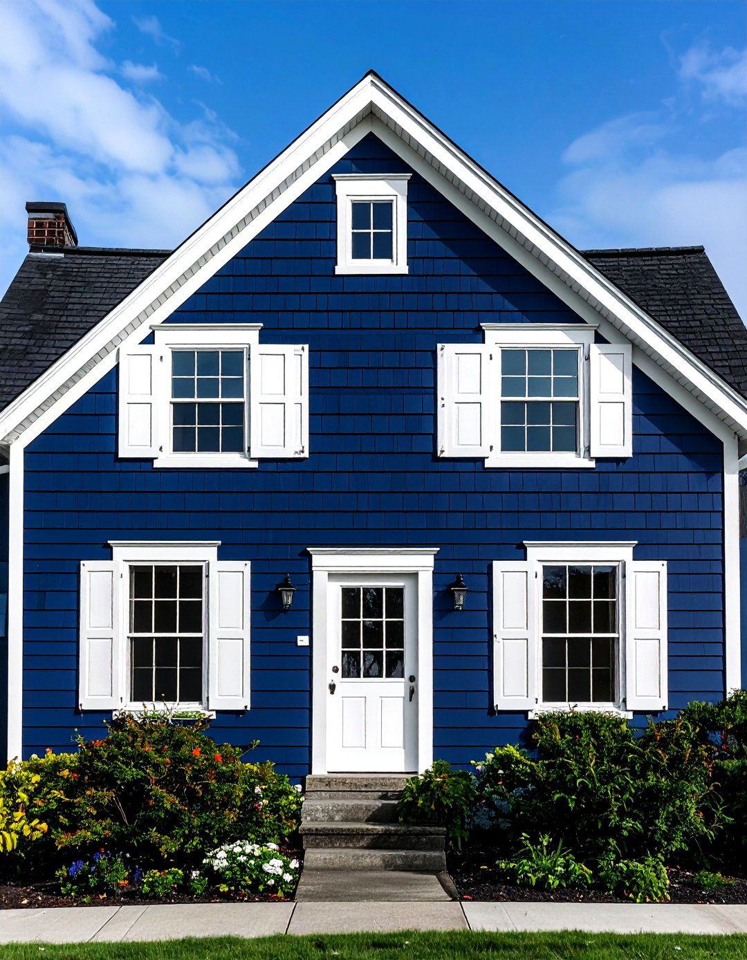Visual Contrast Impact - 20 Blue House Siding With White Trim