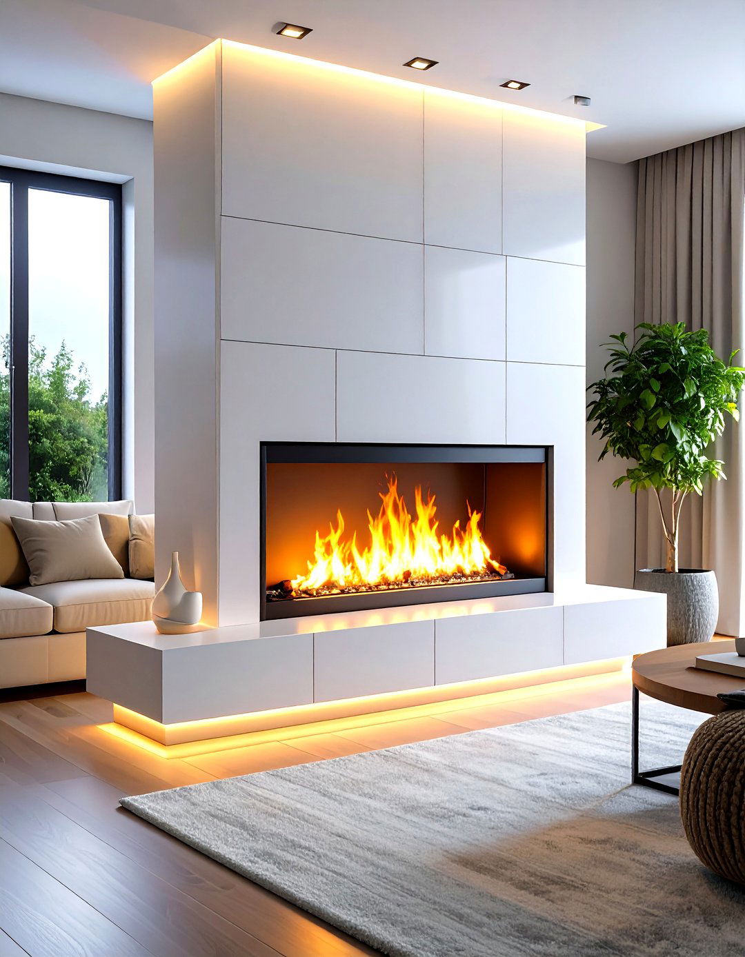 Voice Controlled Smart Electric Fireplace Combo - 20 Electric Fireplace Ideas With Tv Above