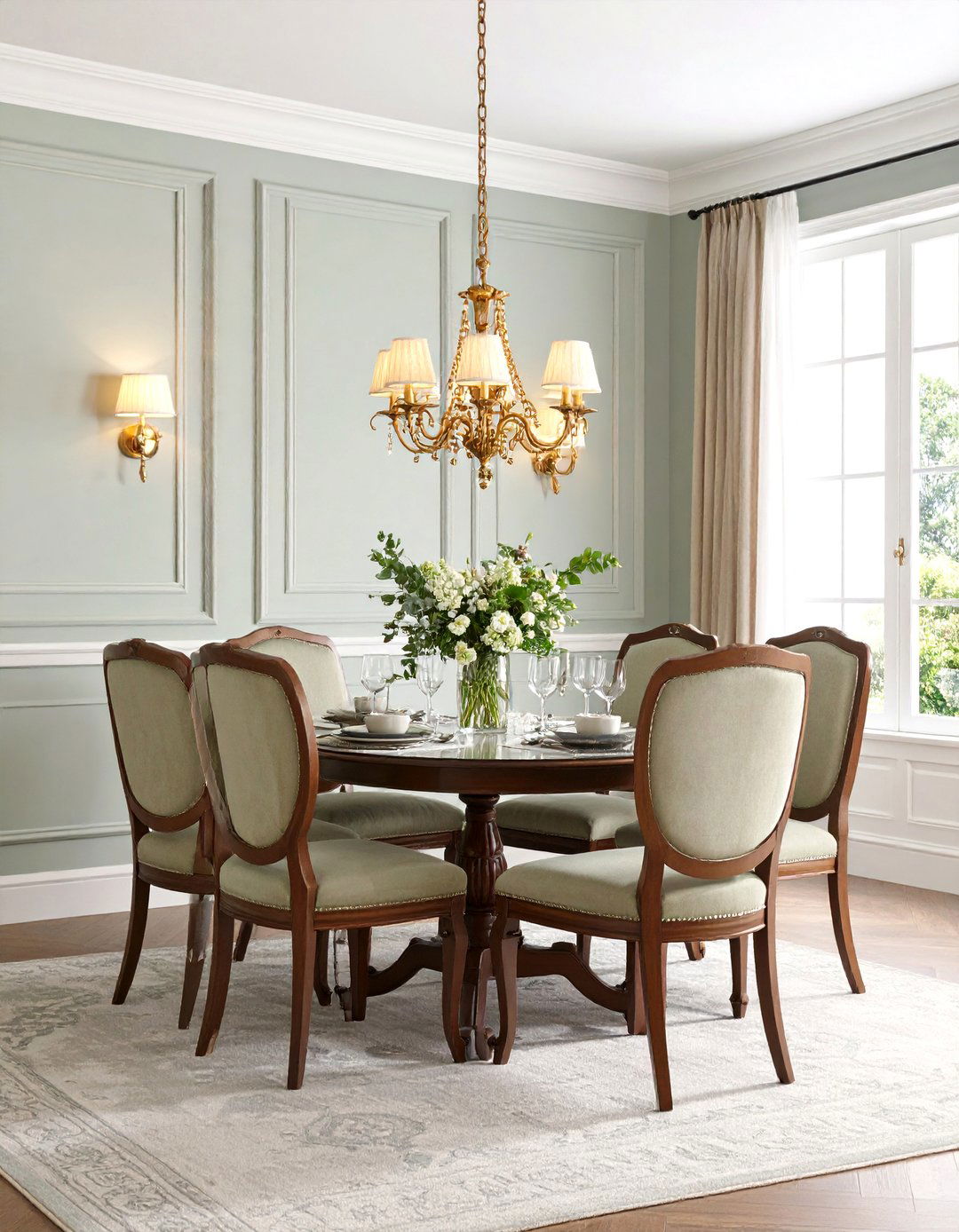 Wainscoting Colonial Dining Room Design - 20 Colonial Dining Room Ideas