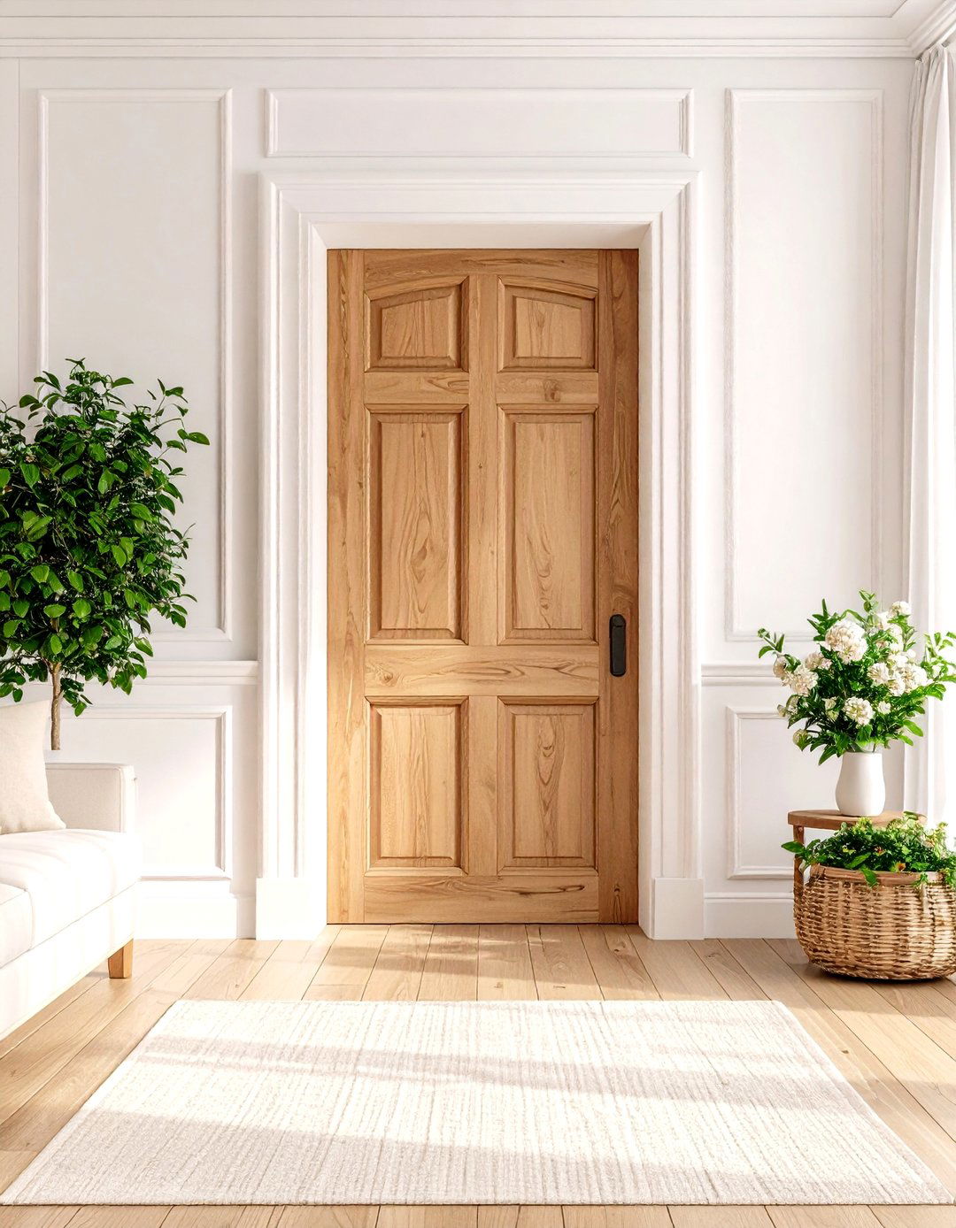 Wainscoting Panel Door Blend - 20 Hidden Door Ideas