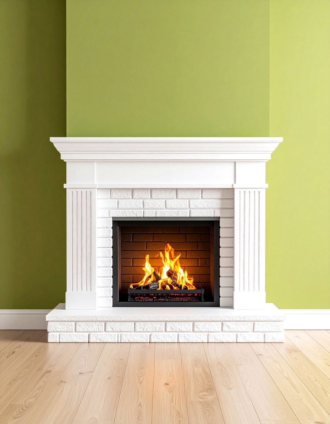 Wall Color Matched Monochrome Fireplace - 20 Fireplace Paint Ideas