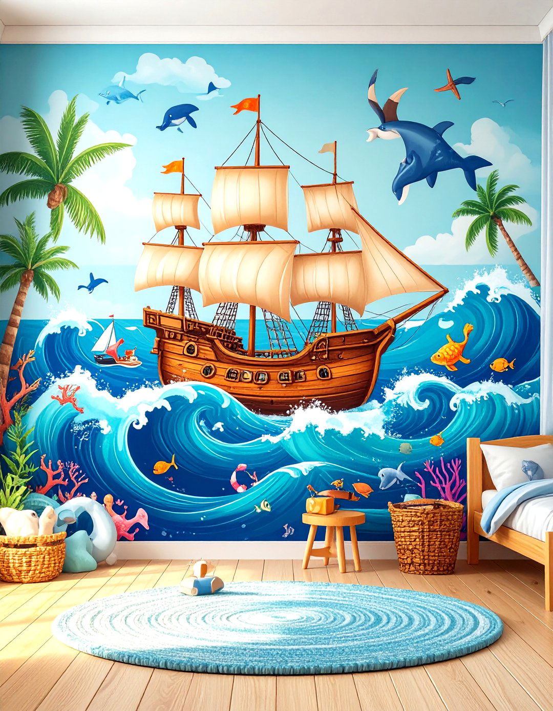Wall Decals Bringing Pirate Bedroom to Life - 20 Pirate-themed Bedroom Ideas
