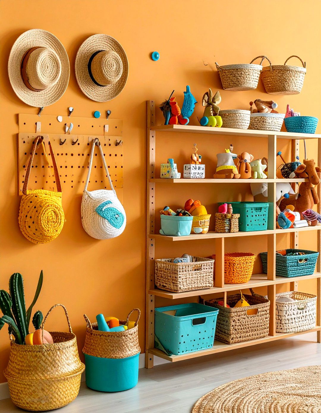 Wall Hooks and Pegboards - 20 Small Nursery Ideas