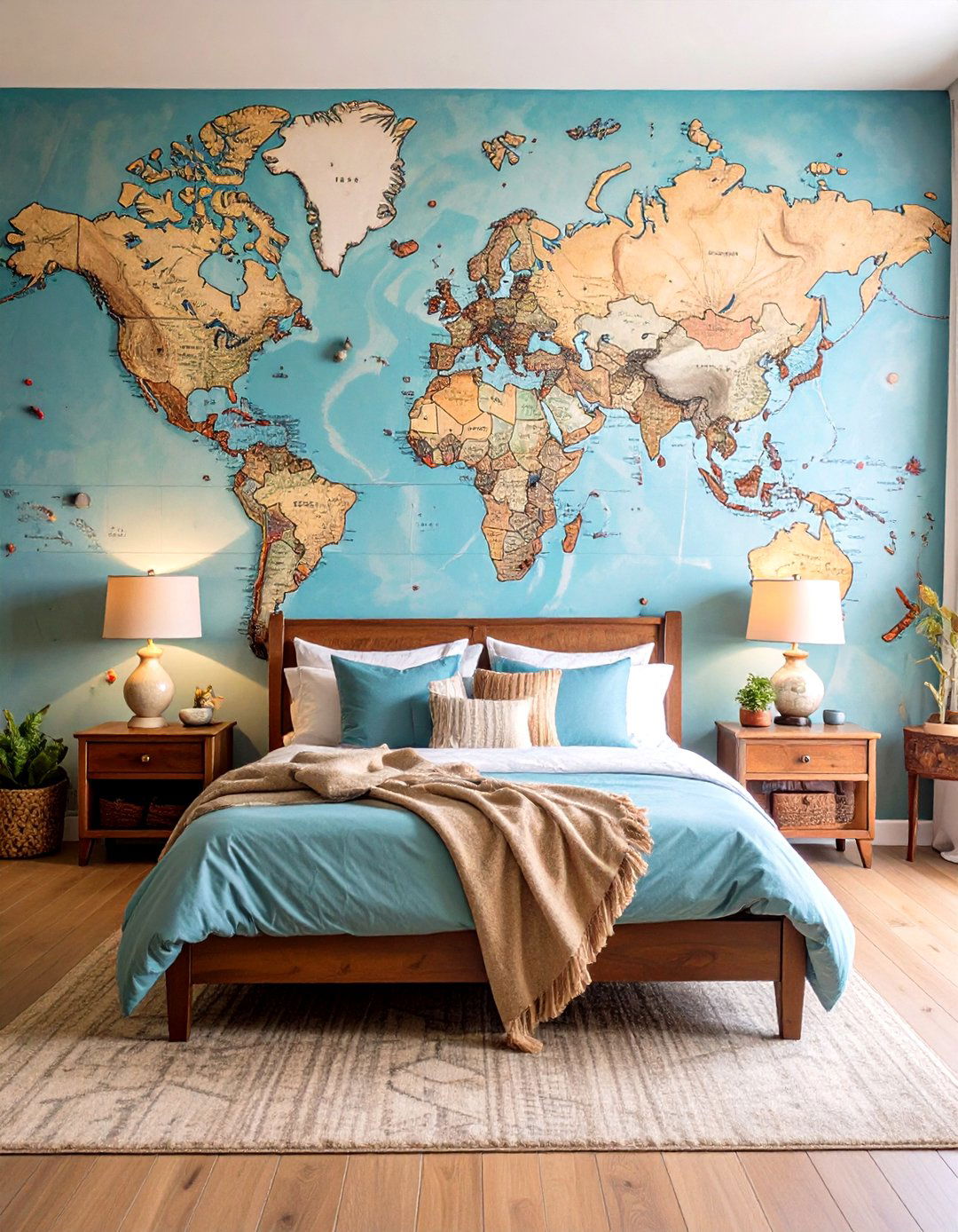 Wall Map Exploration in Pirate Bedroom - 20 Pirate-themed Bedroom Ideas