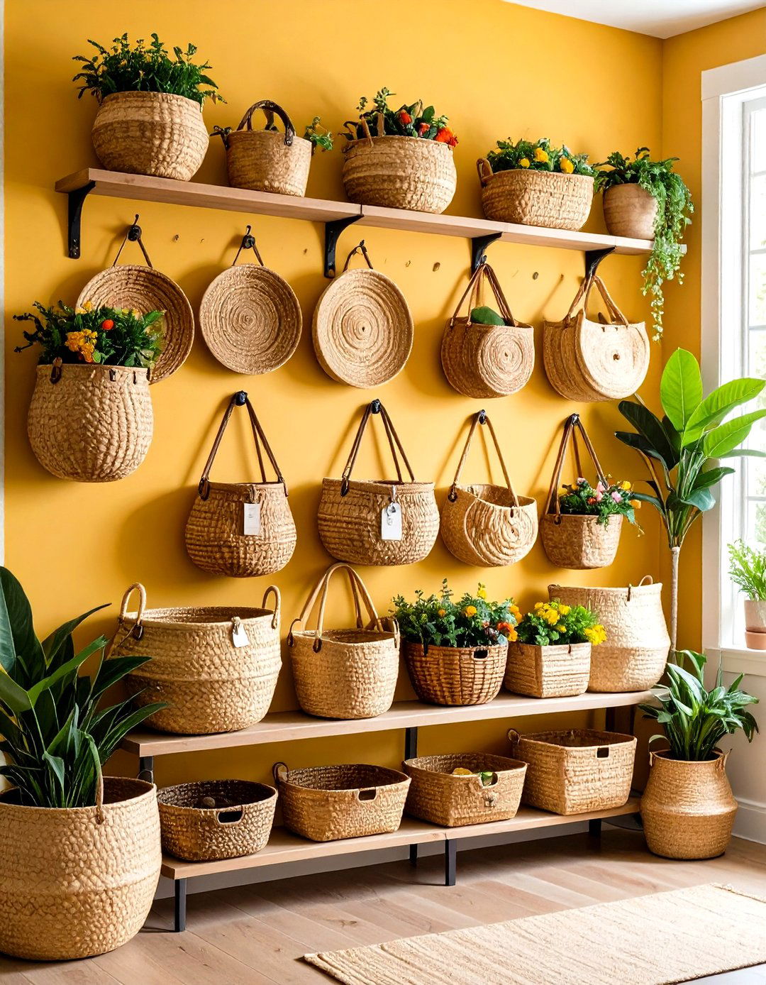 Wall Mounted Baskets - 20 Wall Storage Ideas