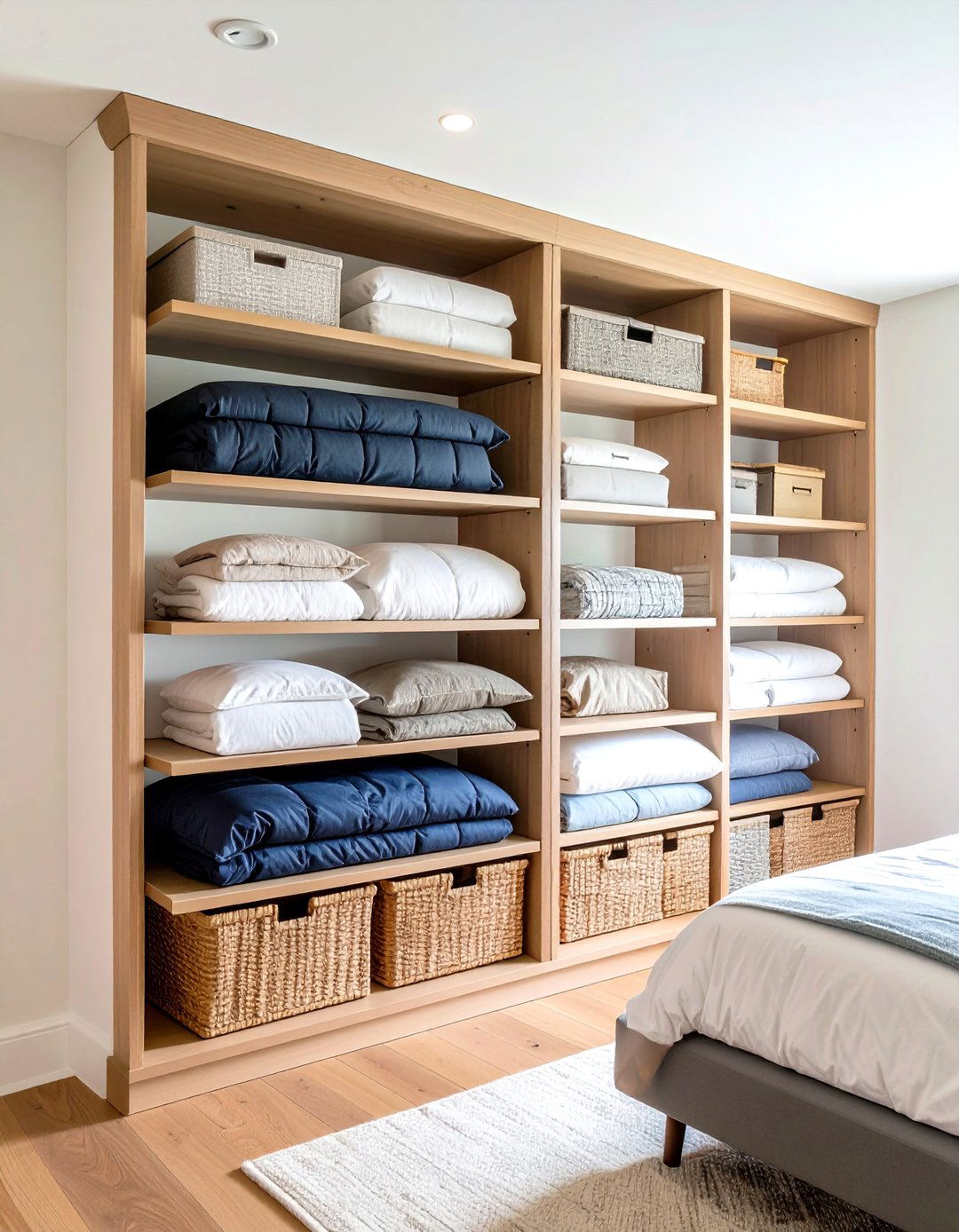 Wall Mounted Comforter Storage Systems - 20 Comforter Storage Ideas