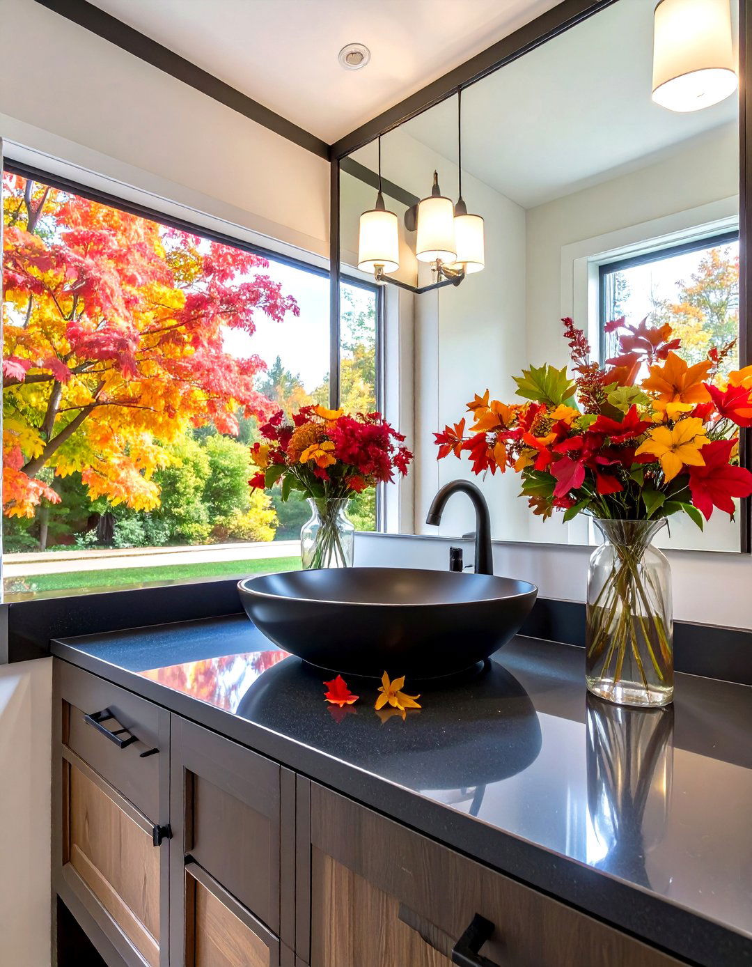Wall Mounted Faucet Clears Half Bathroom Countertop - 20 Half Bathroom Ideas