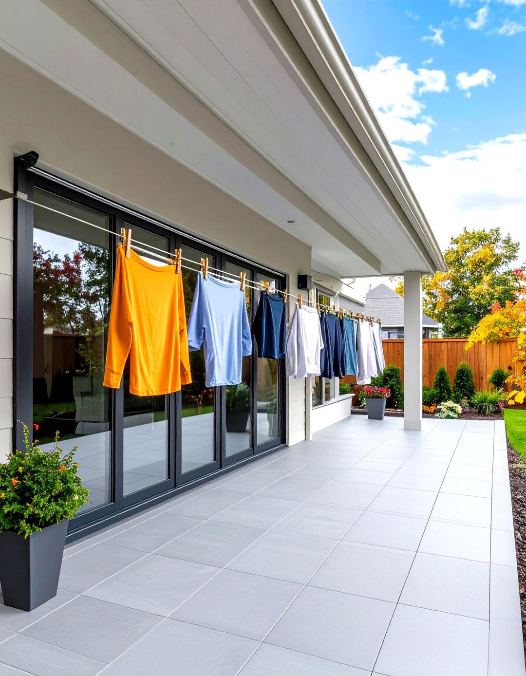 Wall Mounted Fold Down Outdoor Clothesline - 20 Outdoor Clothesline Ideas