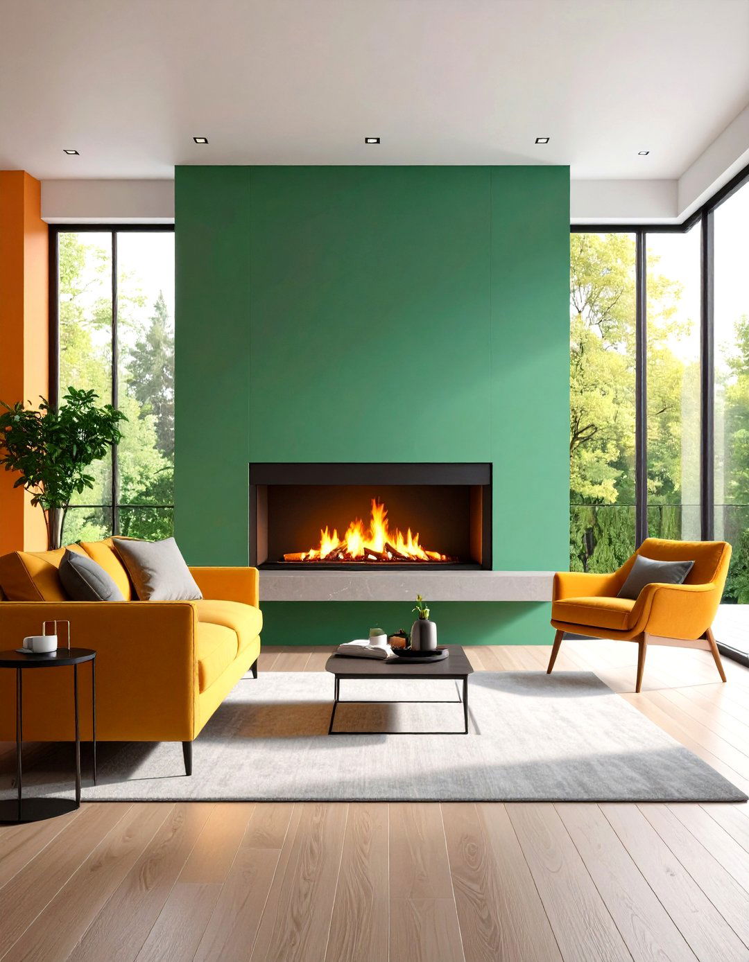 Wall Mounted Modern Fireplace with Floating Design - 20 Modern Fireplace Ideas