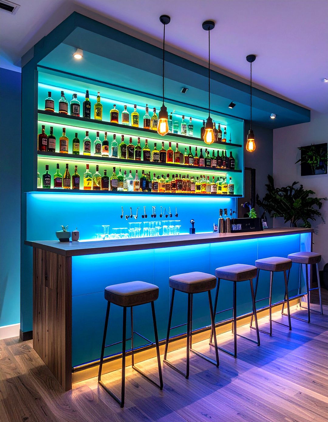 Wall Mounted Murphy Bar Keeps the Garage Game Room Social - 20 Garage Game Room Ideas