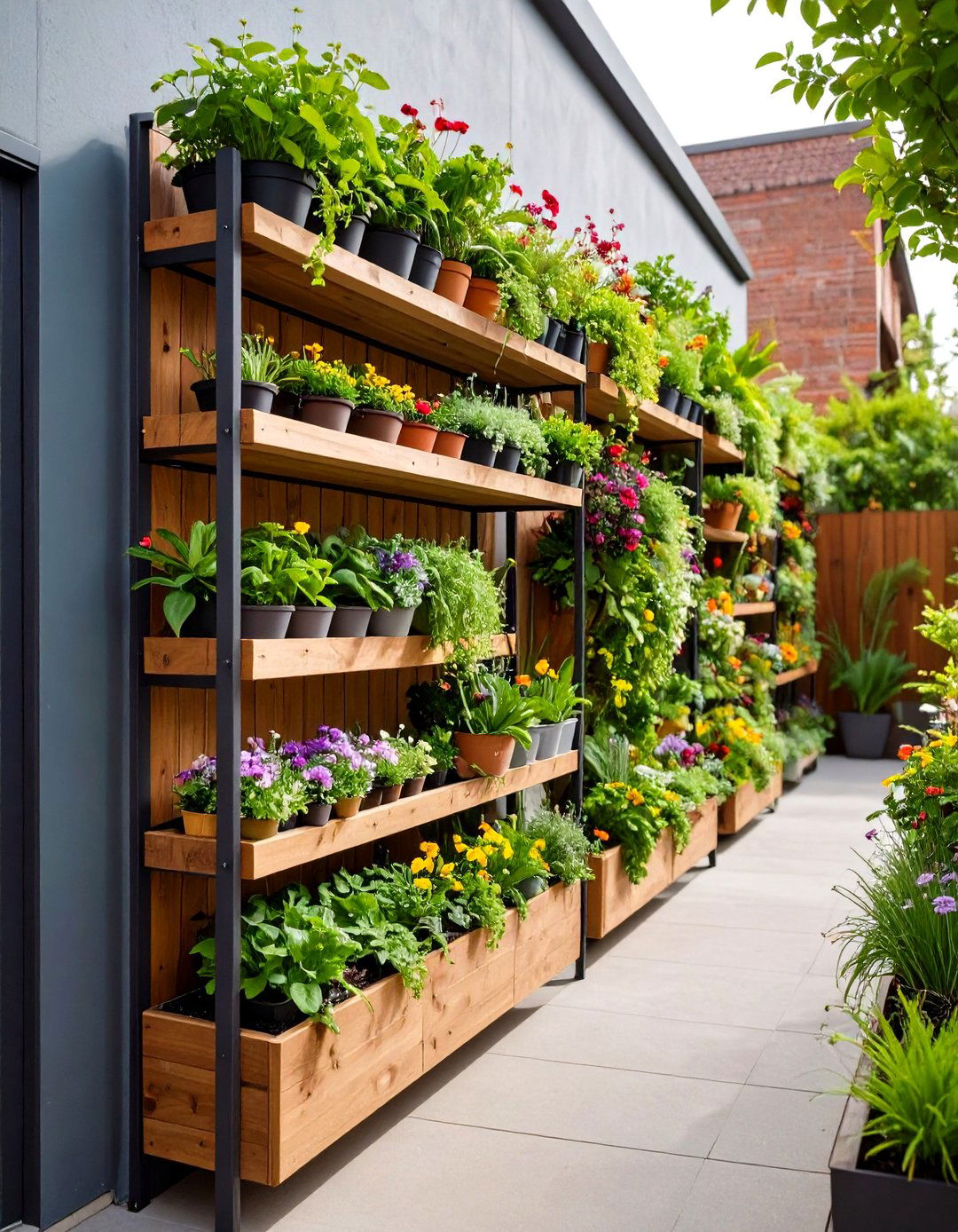 Wall Mounted Outdoor Plant Stand for Vertical Gardens - 20 Outdoor Plant Stand Ideas