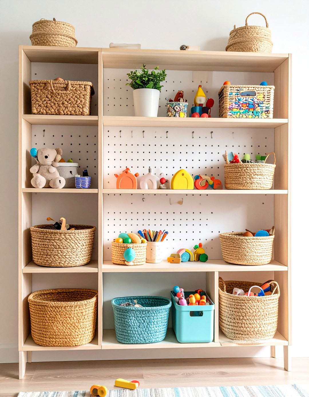 Wall Mounted Pegboard Systems for Customizable Toy Storage - 20 Toy Storage Ideas