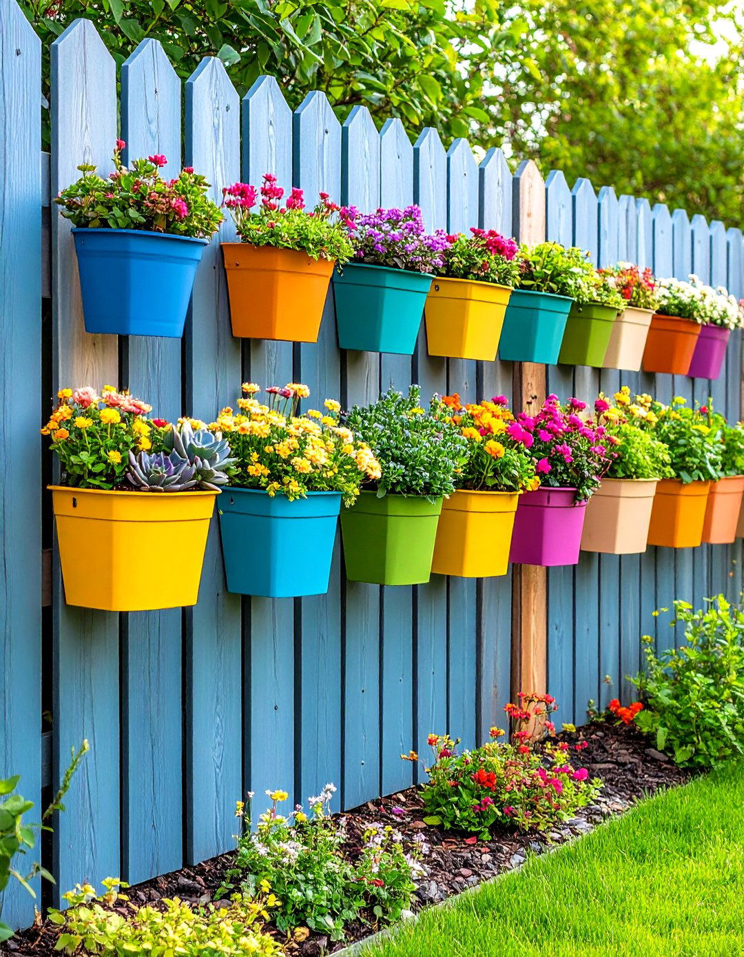Wall Mounted Planter Boxes - 20 Small Backyard Patio Ideas