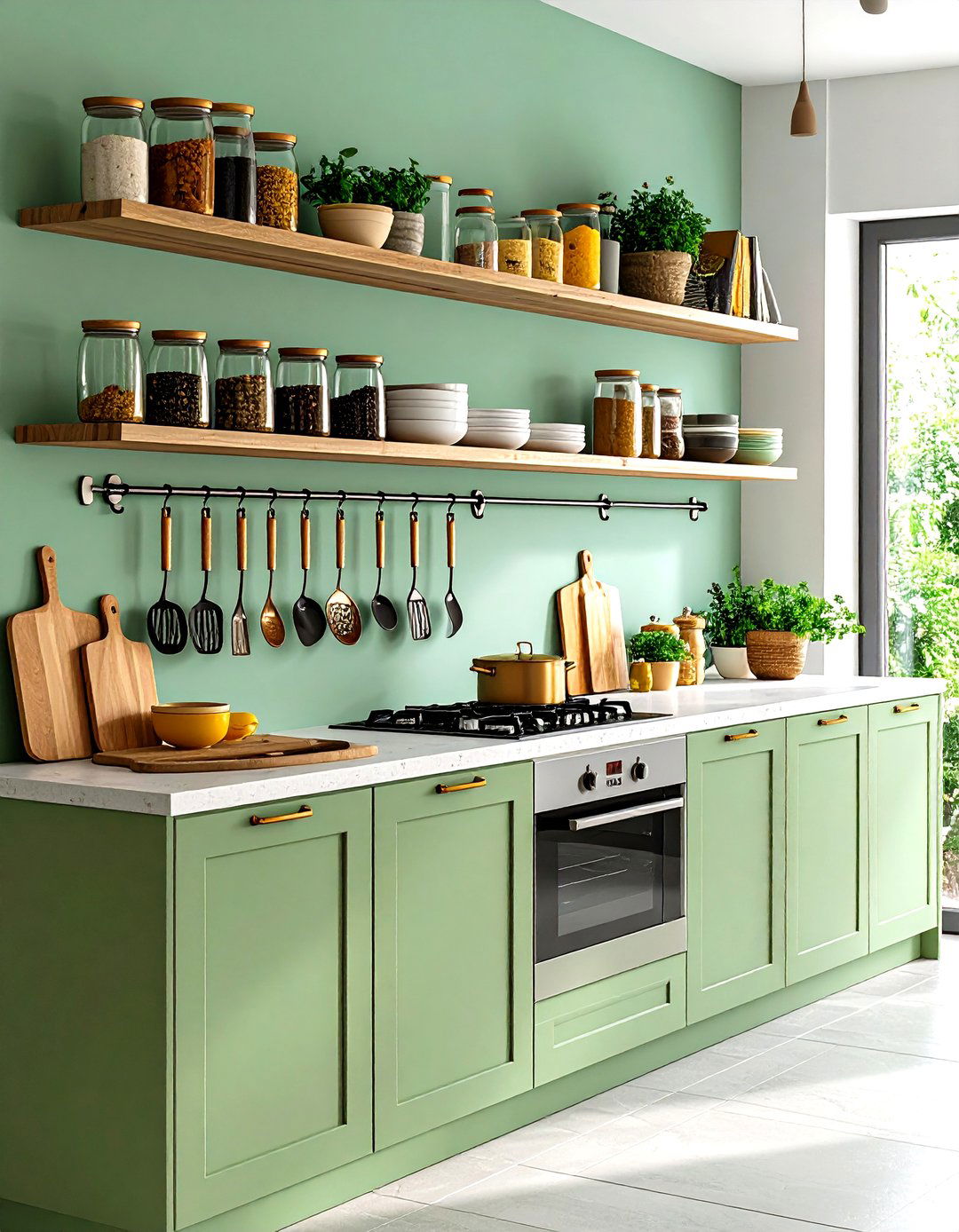 Wall Mounted Rails and Shelves - 20 Small Kitchen Storage Ideas