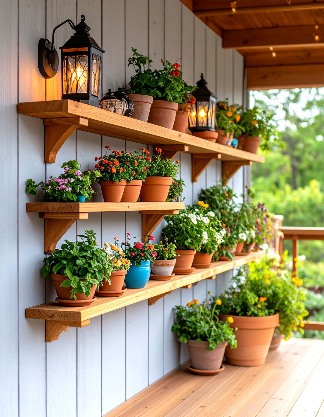 Wall Mounted Shelves - 20 Small Porch Ideas