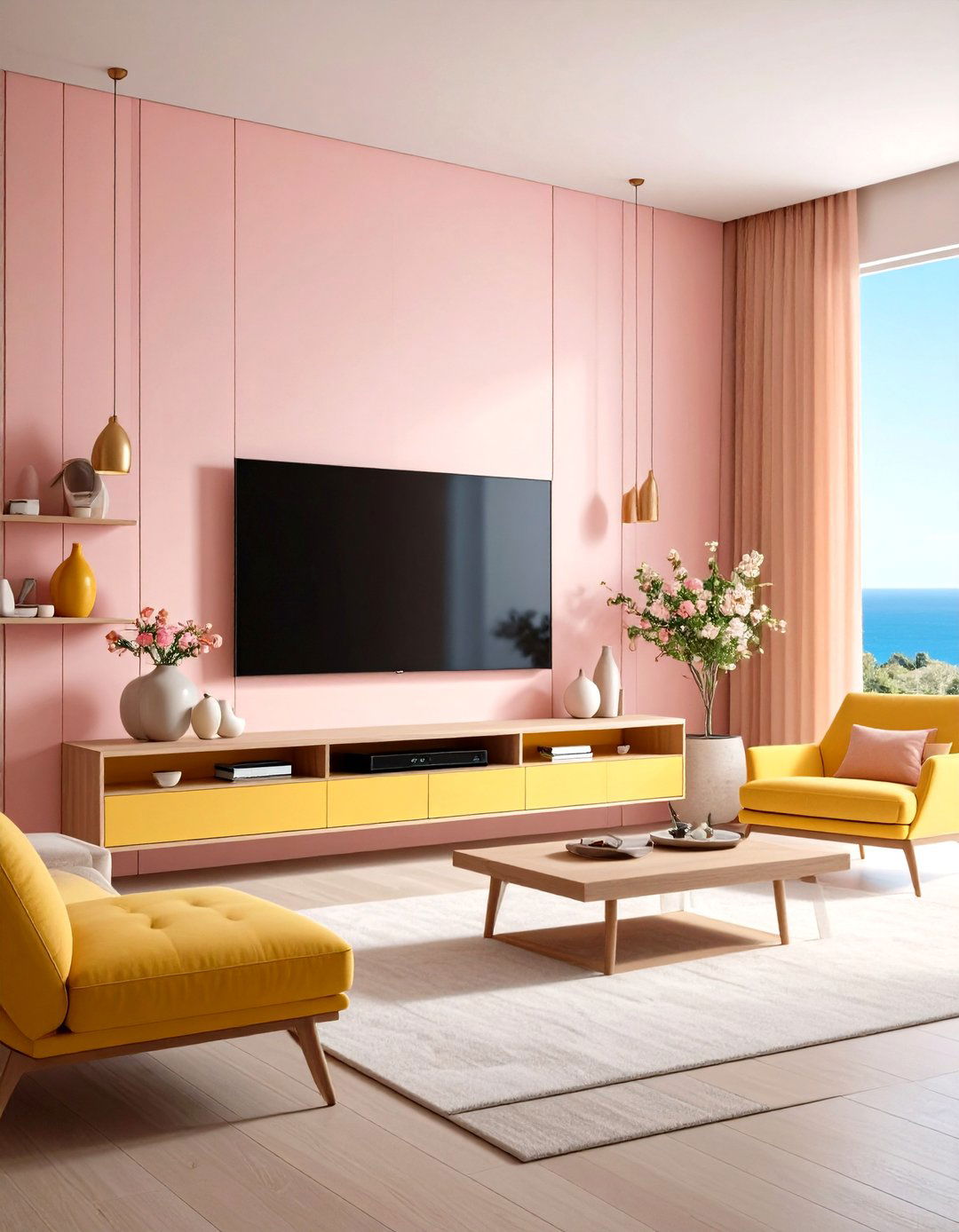 Wall Mounted TV and Concealed Cables - 20 Small Media Room Ideas