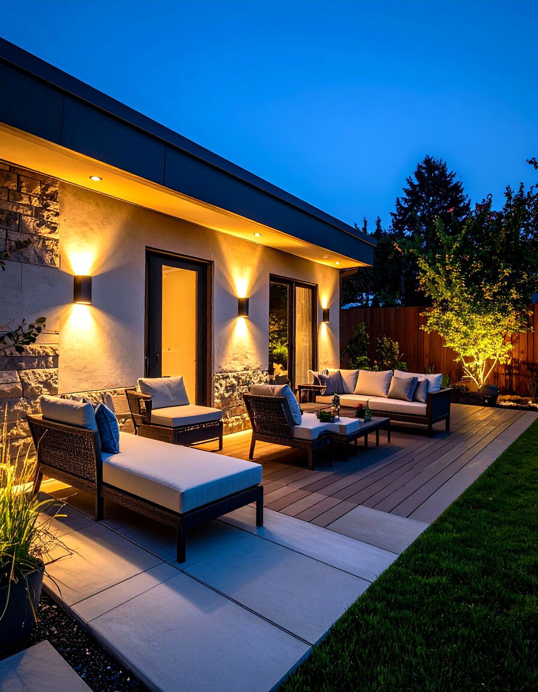 Wall Sconce Deck Lighting Adds Architectural Accent - 20 Deck Lighting Ideas