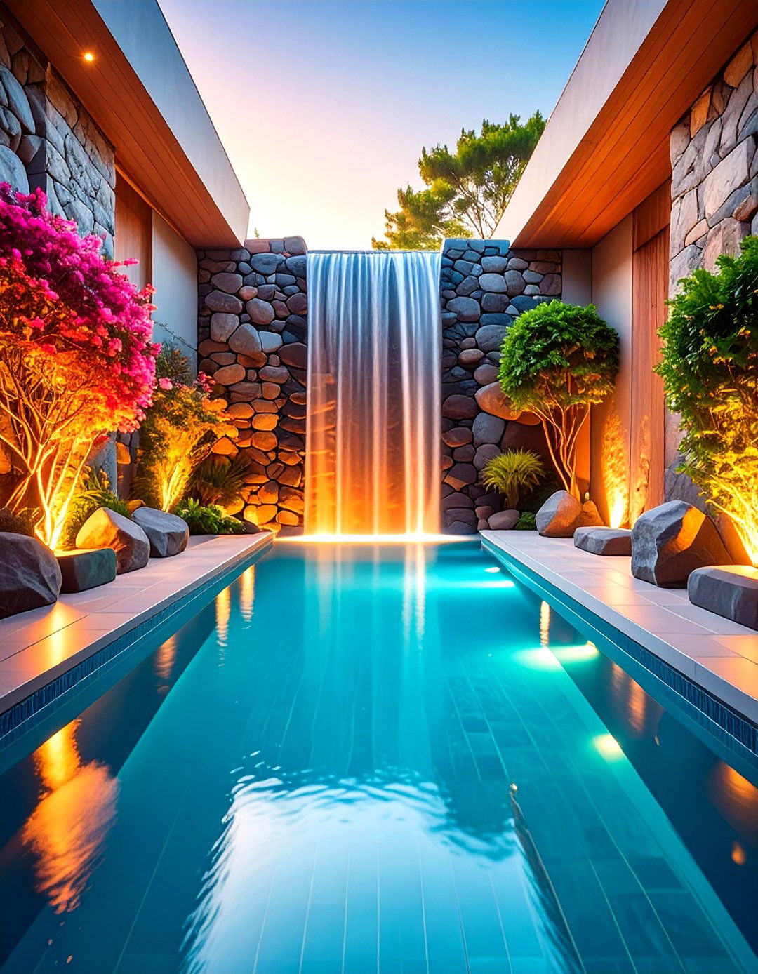 Wall Waterfalls - 20 Small Pool Waterfall Ideas