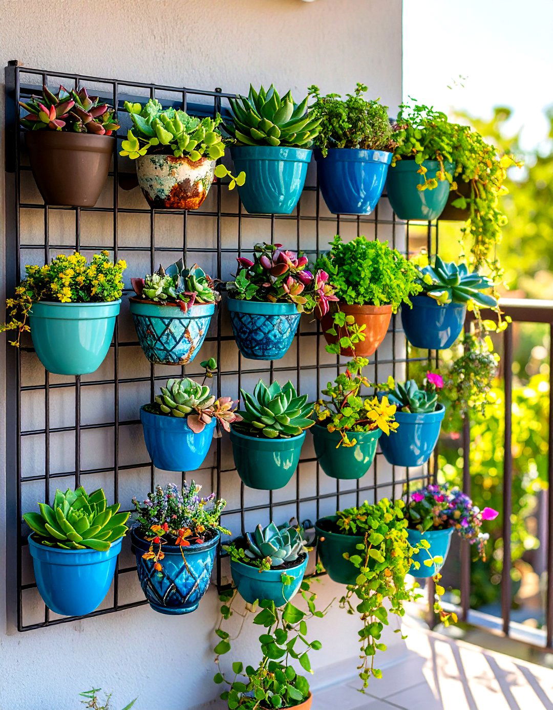 Wall mounted Planters - 20 Small Patio Ideas
