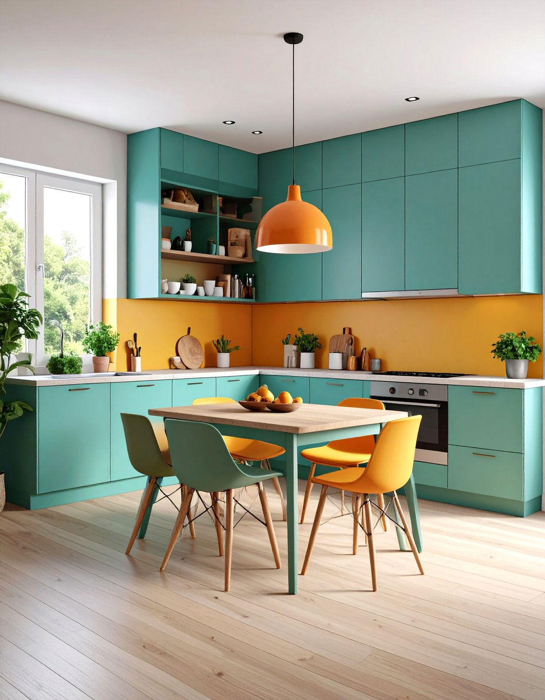 Wall to Wall Banquette with Fold Down Table - 20 Small Kitchen Table Ideas