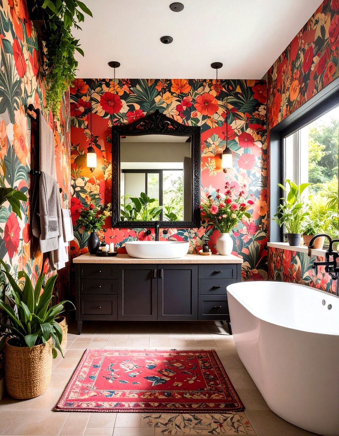 Wallpaper Explosion Powder Room - 20 Eclectic Powder Room Ideas