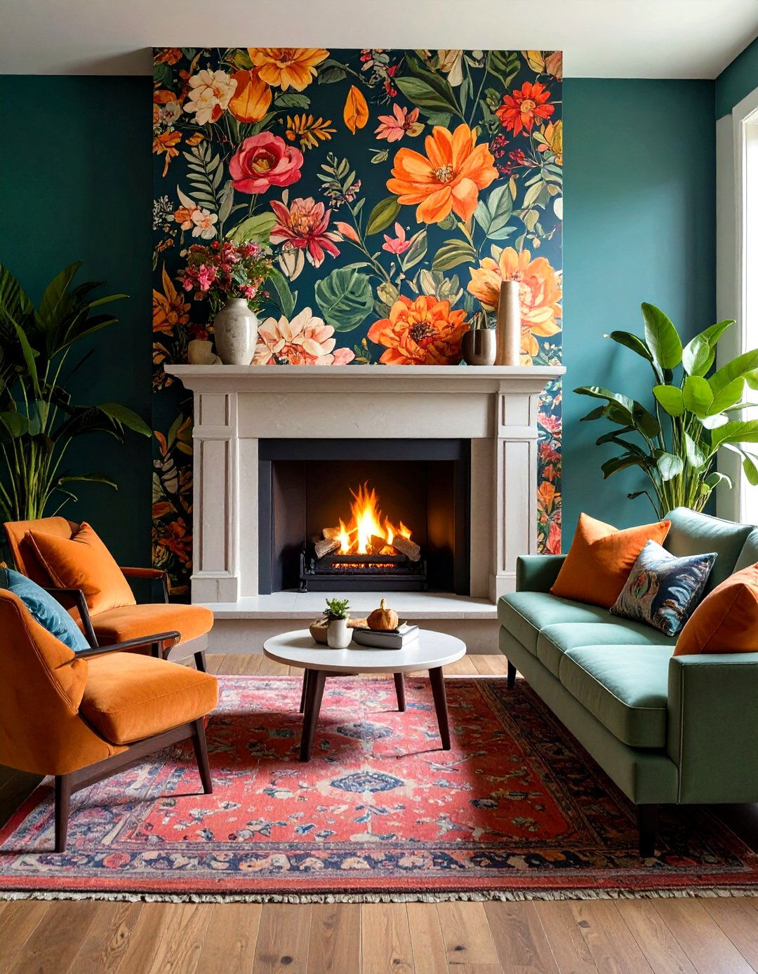 Wallpaper Feature Fireplace Wall - 20 Fireplace Accent Wall Ideas