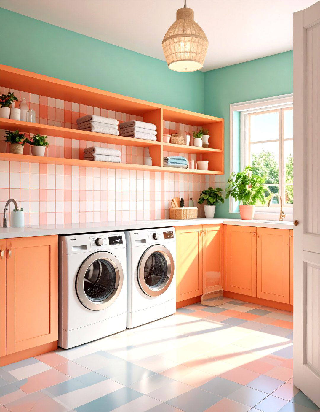 Wallpaper and Paint Power Pair - 20 Laundry Room Paint Ideas