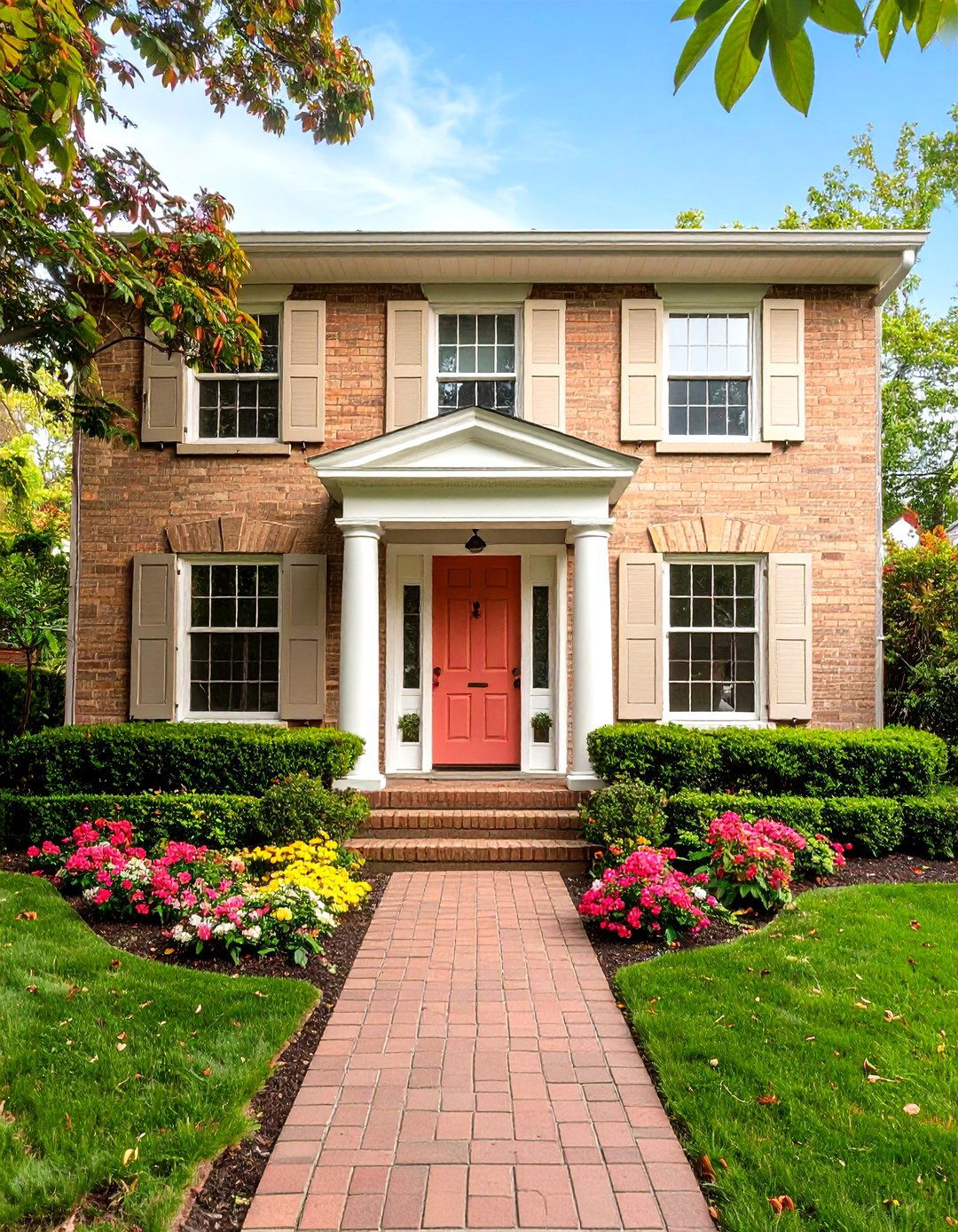 Warm Beige Brick for Inviting Comfort - 20 Exterior Brick Paint Color Ideas