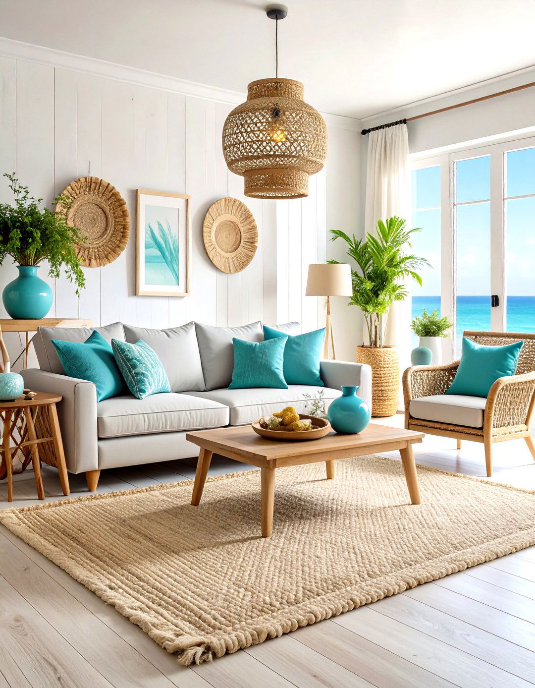 Warm Beige Jute Rug with a Grey Couch - 20 what color rug goes with a grey couch