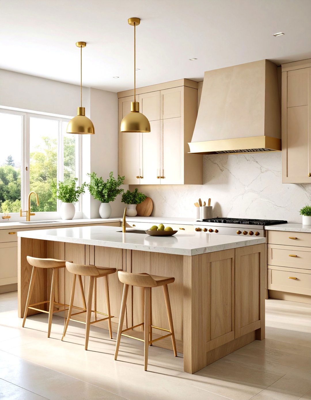 Warm Beige Microcement Kitchen - 20 Microcement Kitchen Ideas