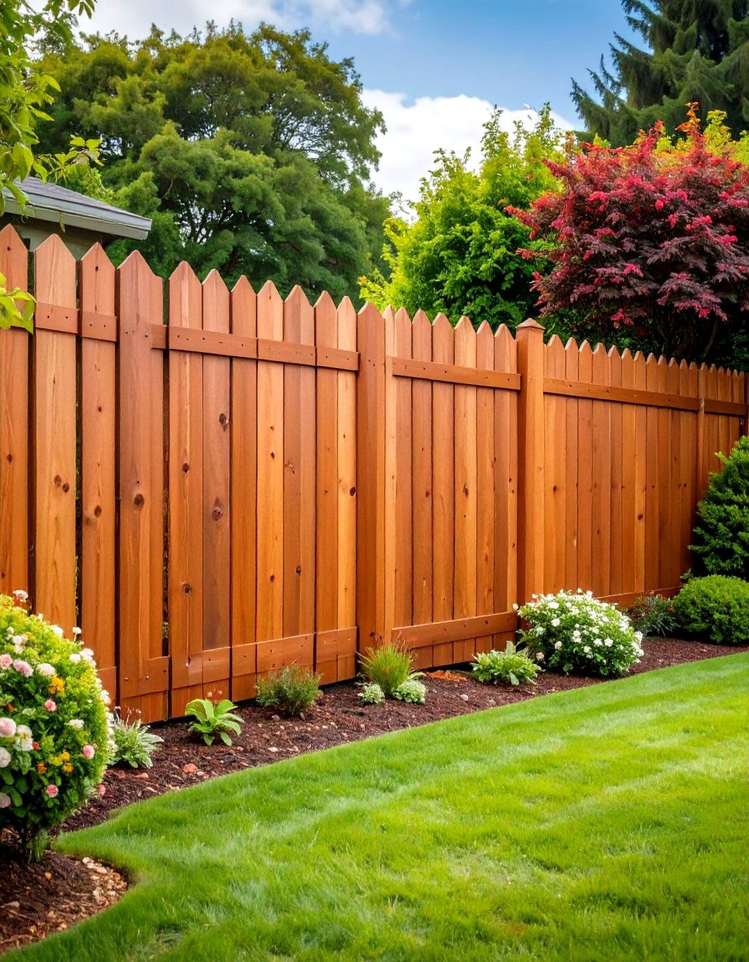 Warm Cedar Garden Fence Colour - 20 Garden Fence Colour Ideas
