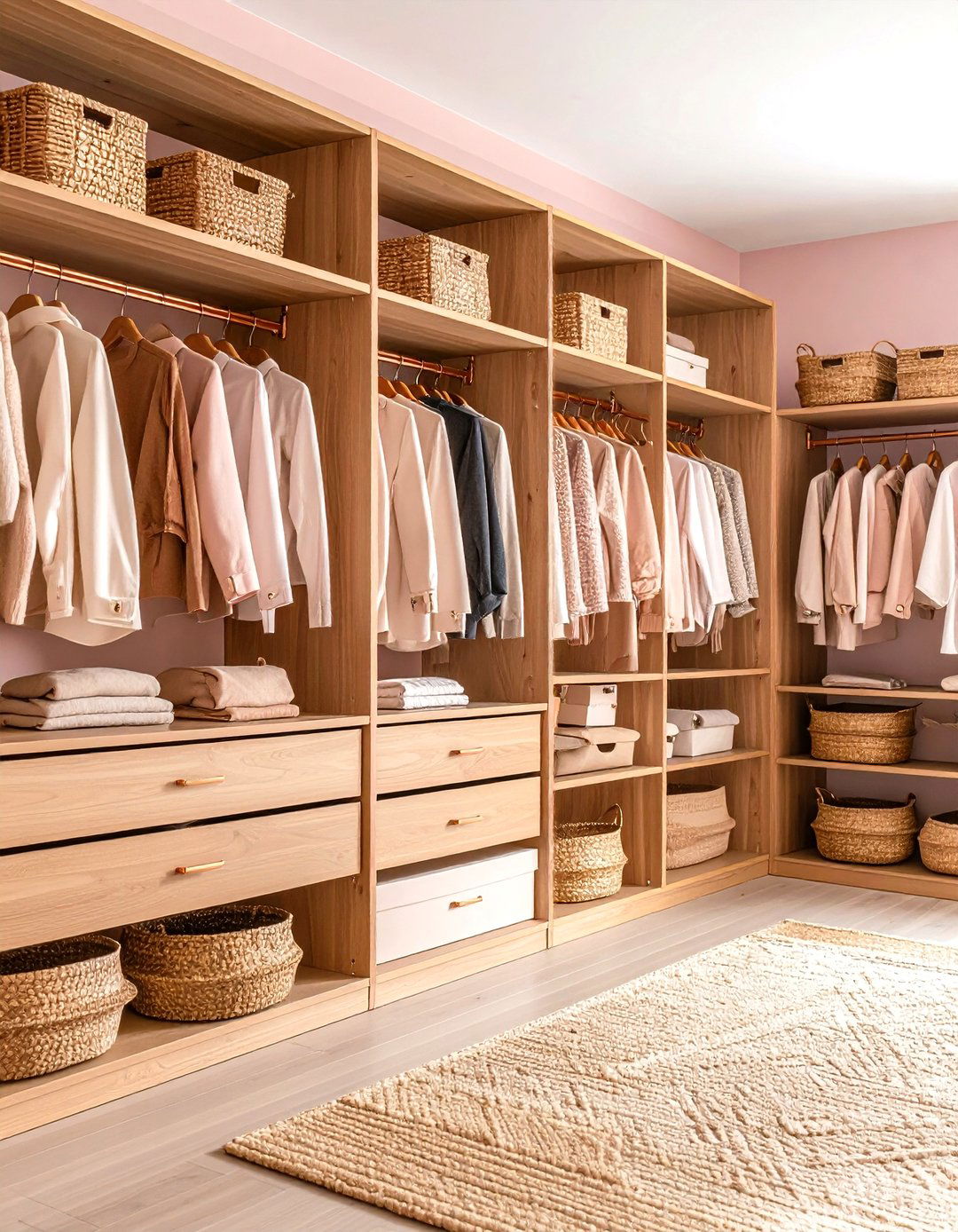 Warm Color Palette Closet with Blush Pink and Natural Wood - 20 Warm Color Palettes for Every Room in the House