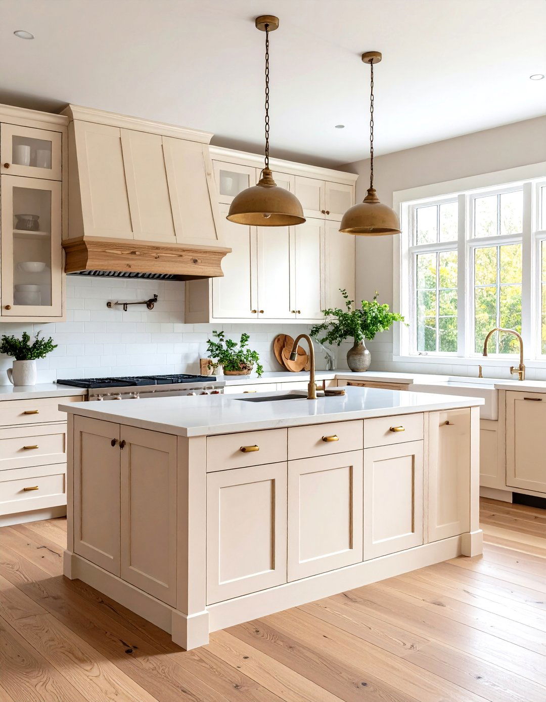 Warm Cream Kitchen Island - 20 Kitchen Island Color Ideas