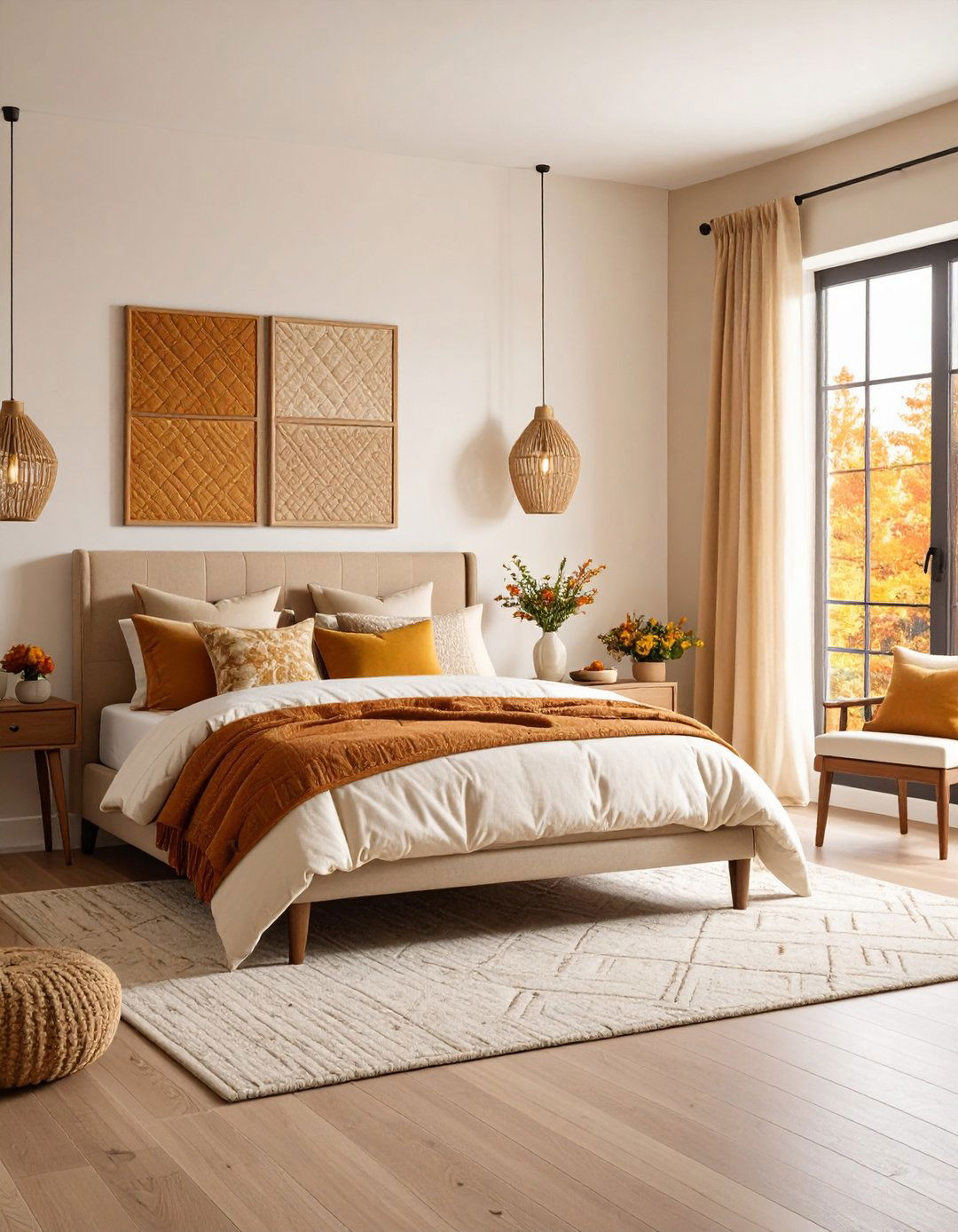 Warm Earth Tone Fall Bedroom Decor Palette - 20 Fall Bedroom Decor Ideas
