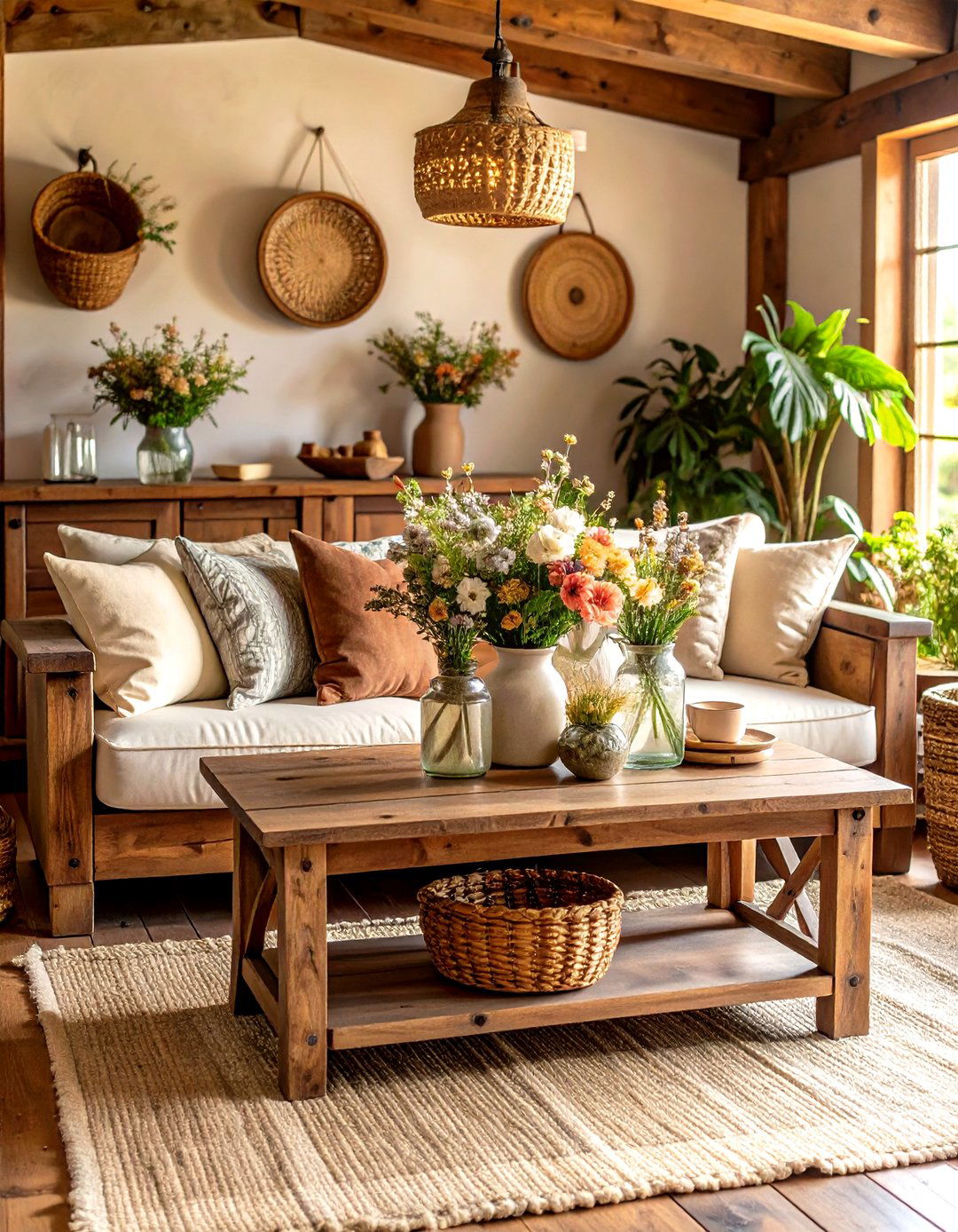Warm Farmhouse Sofa Table Collection - 20 Sofa Table Decor Ideas