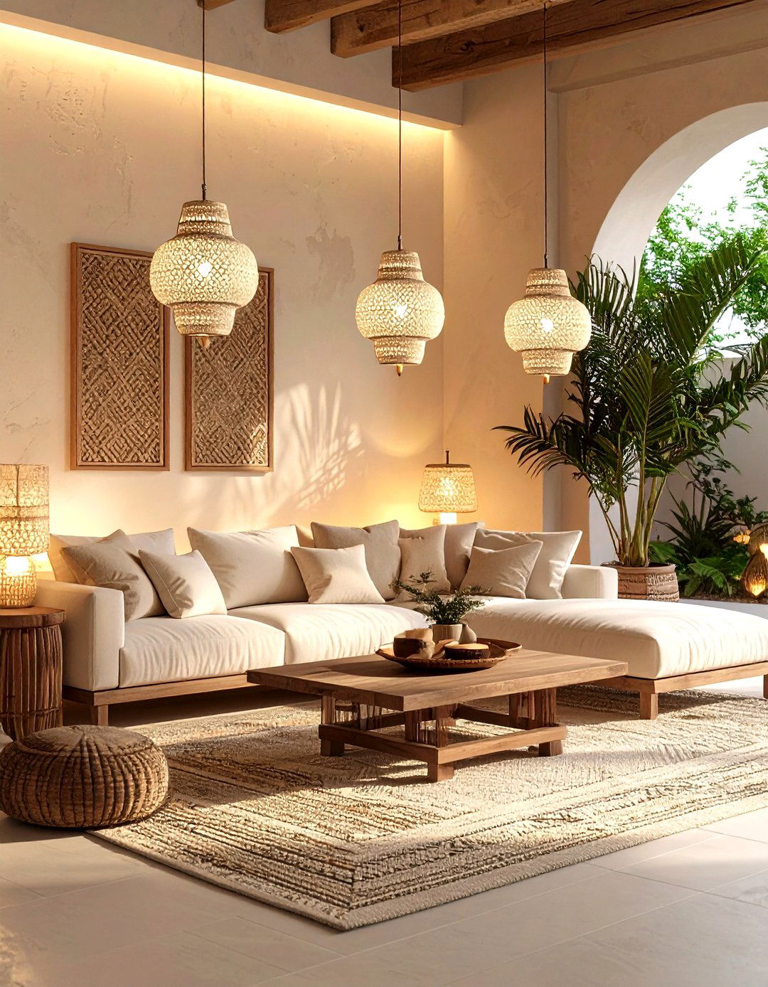 Warm Glow Lighting Strategy - 20 Dulux Egyptian Cotton Living Room Ideas