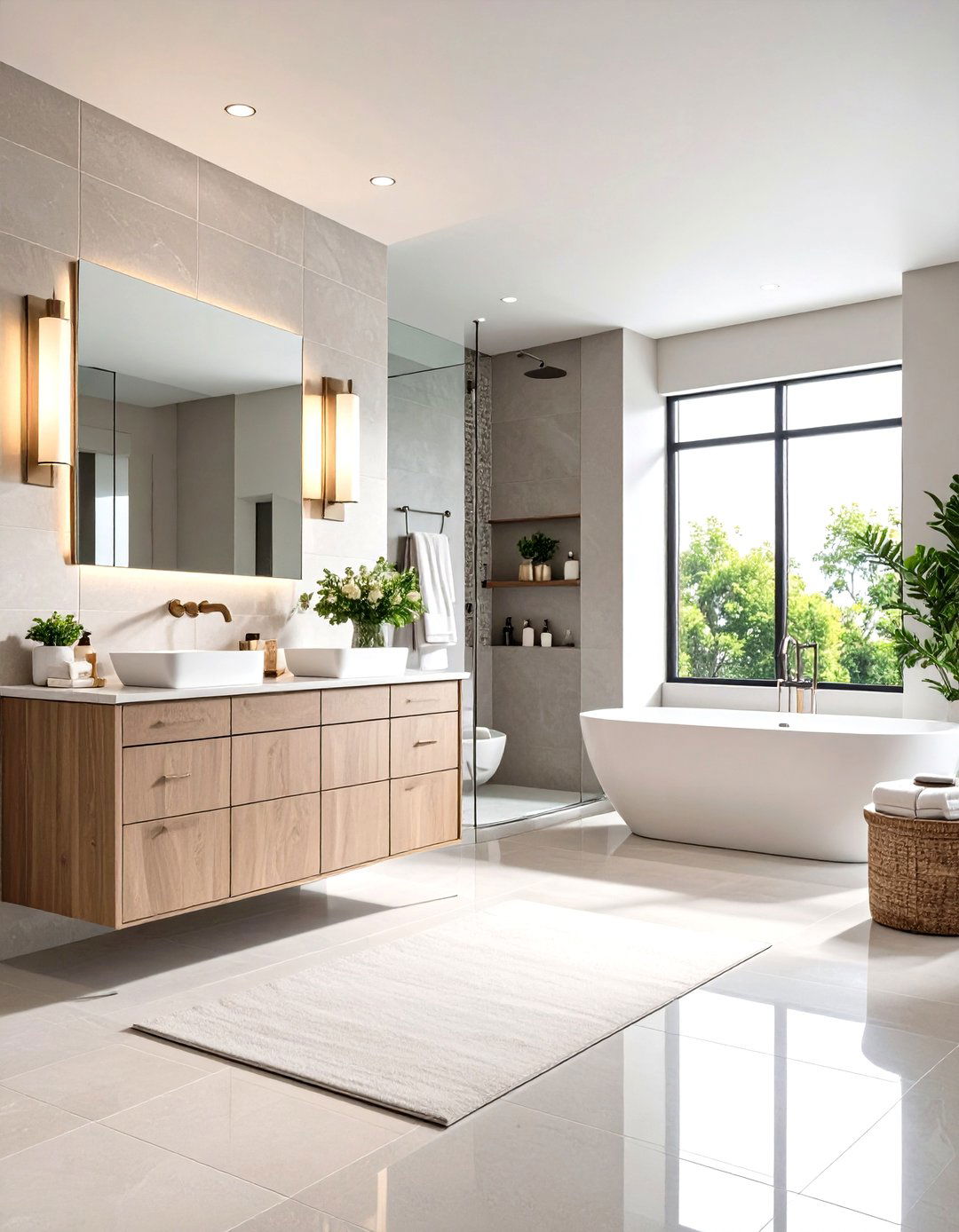 Warm Greige Tile for Cozy Bathrooms - 20 Grey Tile Bathroom Ideas