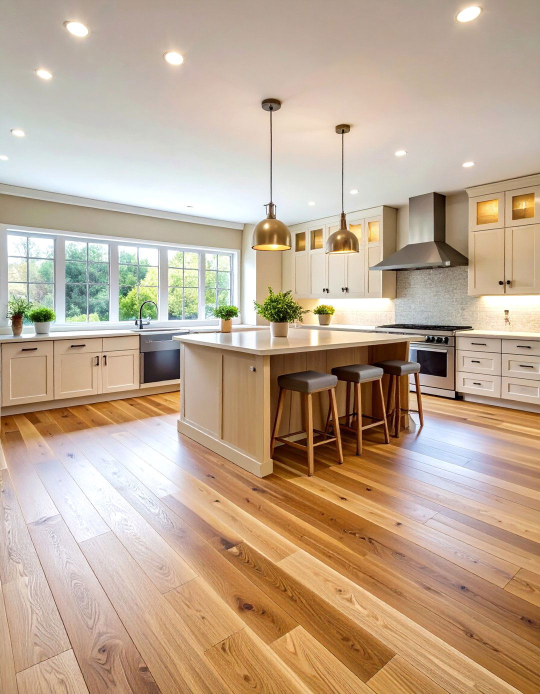 Warm Honey Oak Kitchen Flooring - 20 Kitchen Flooring Ideas
